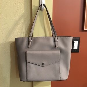 MICHAEL KORS AUTHENTIC SAFFIANO SNAP POCKET TOTE
